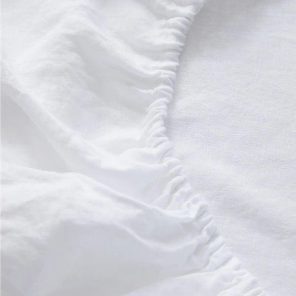 Quince European Linen Sheet Set White Queen - Picture 4 of 5